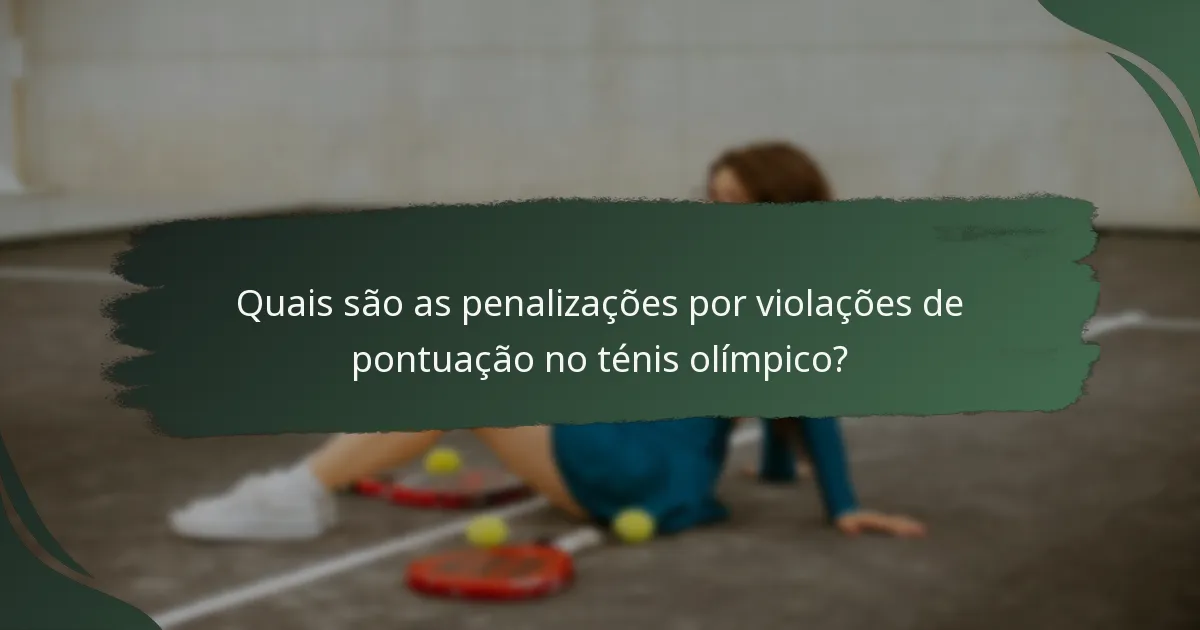 Quais são as penalizações por violações de pontuação no ténis olímpico?