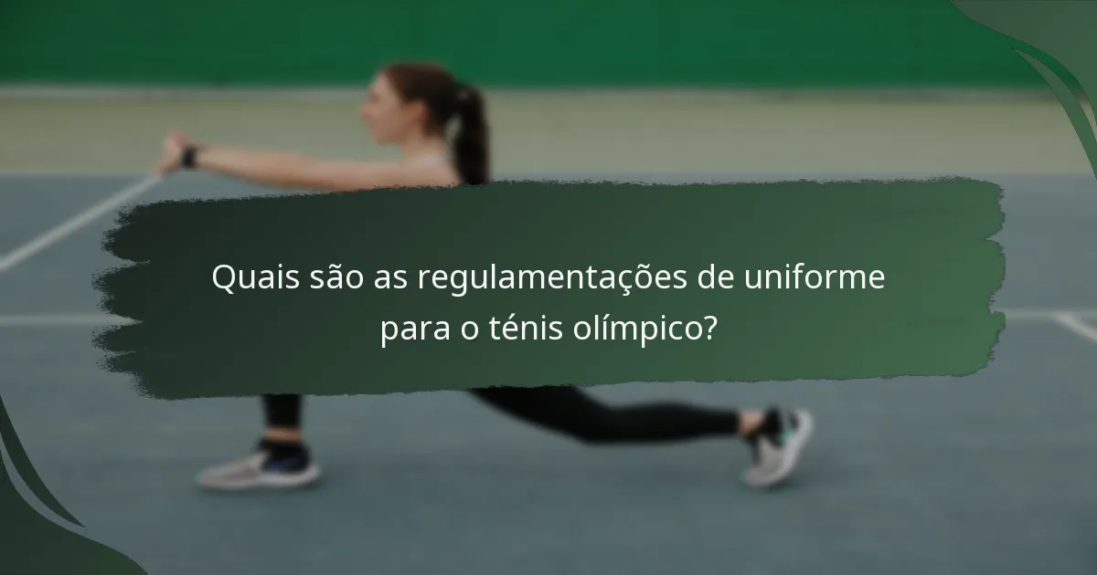 Quais são as regulamentações de uniforme para o ténis olímpico?